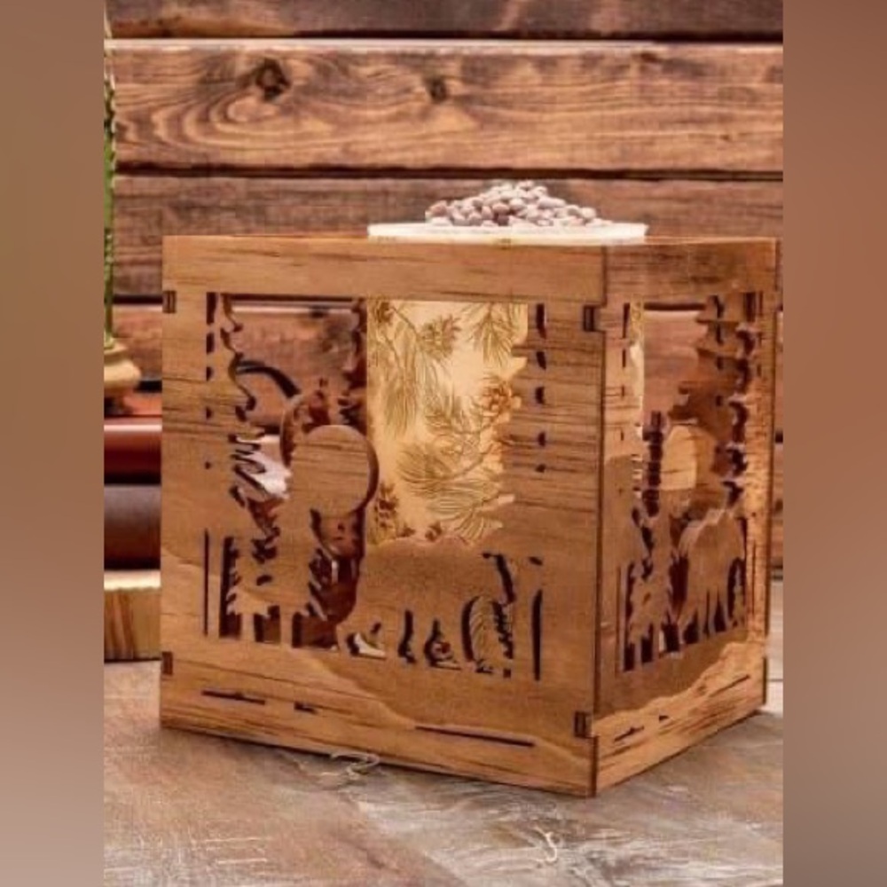 Pink Zebra Lodge Bear Carved shade